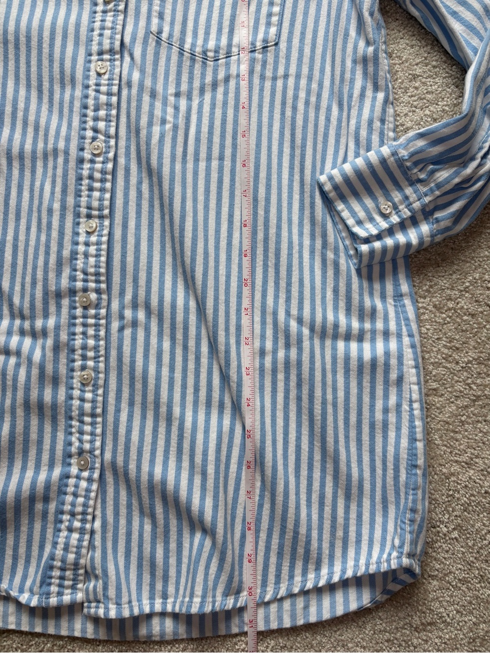 Aerie Blue & White Striped Button Down Shirt Women’s Small Cotton - Picture 5 of 8